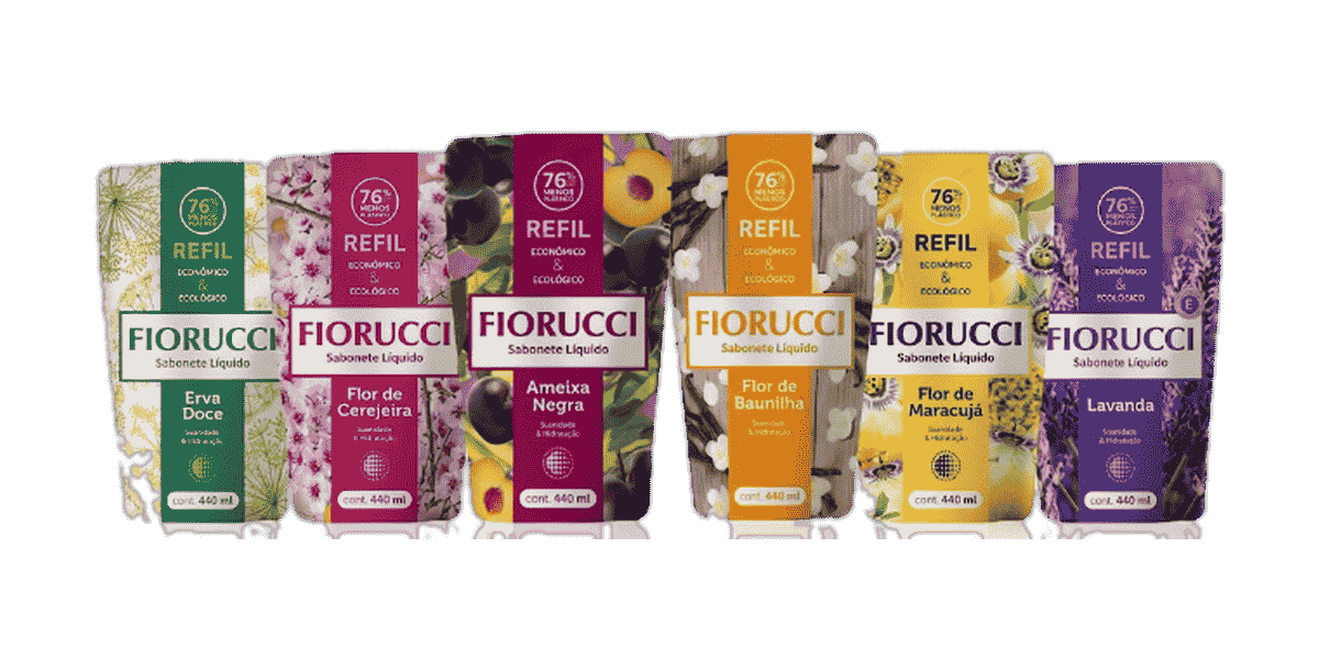 Fiorucci Refil Sabonete Líquido, linha completa de fragrâncias, 440 ml